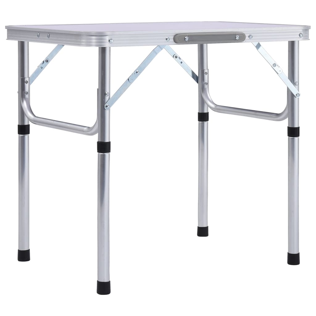 Foldbart Campingbord 60x45 Cm Aluminium Hvid - Vidaxl