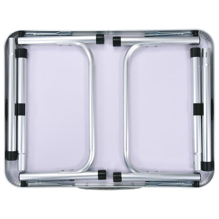foldbart campingbord 60x45 cm aluminium hvid