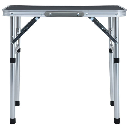 foldbart campingbord 60x45 cm aluminium grå