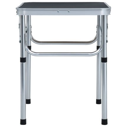foldbart campingbord 60x45 cm aluminium grå