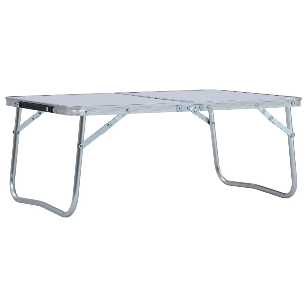 Foldbart Campingbord 60 X 40 Cm Aluminium Hvid - Vidaxl
