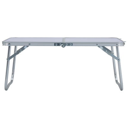 foldbart campingbord 60 x 40 cm aluminium hvid