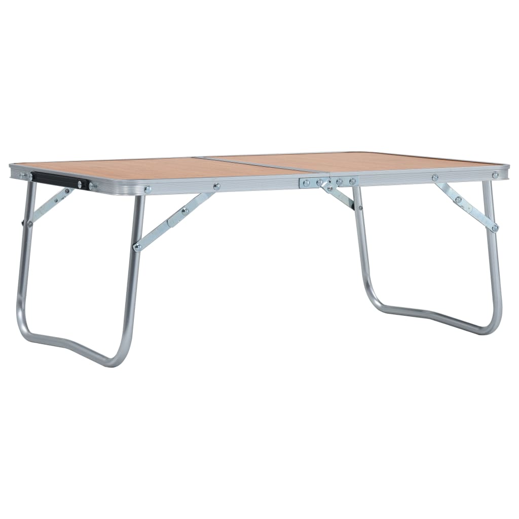 Foldbart Campingbord 60 X 40 Cm Aluminium Brun - Vidaxl