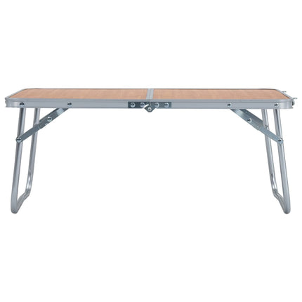 foldbart campingbord 60 x 40 cm aluminium brun