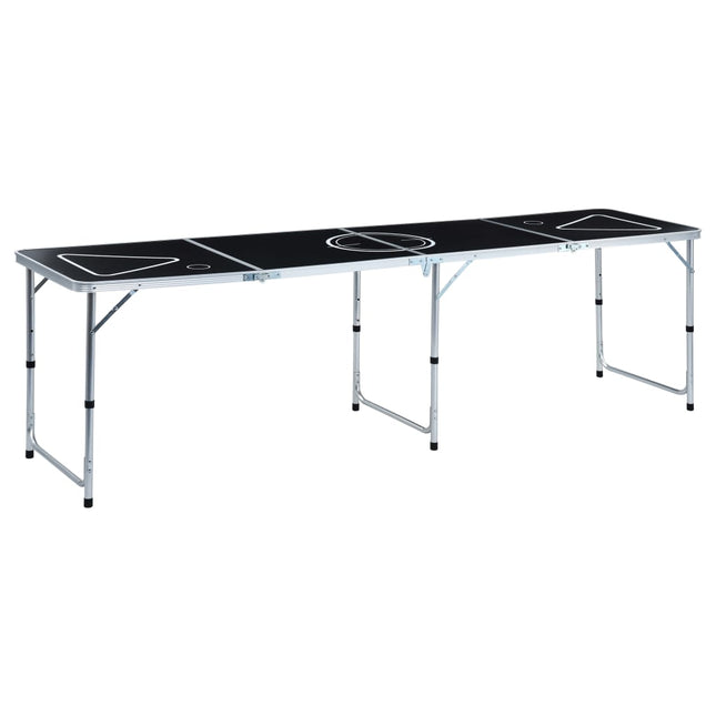 foldbart beer pong-bord 240 cm sort