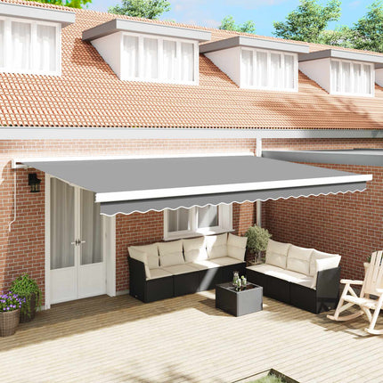 Manuel markise ramme 4,5 x 3 m Hvid Pulverlakeret aluminium