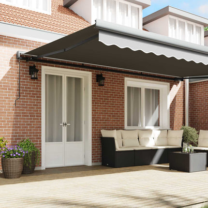 Manuel markise ramme 5 x 3 m Antracit Pulverlakeret aluminium