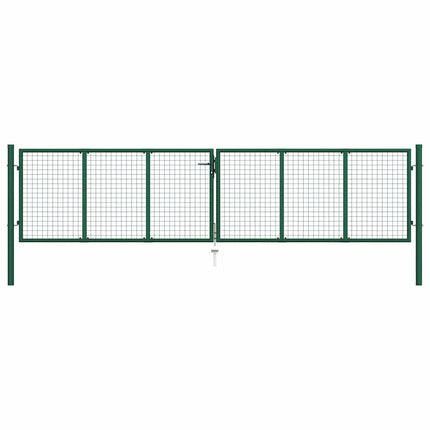 havelåge i stål med net 400x75 cm grøn