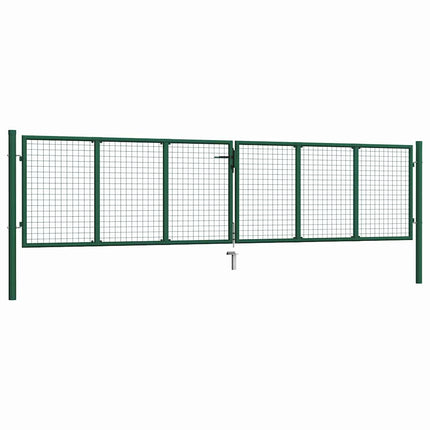havelåge i stål med net 400x100 cm grøn