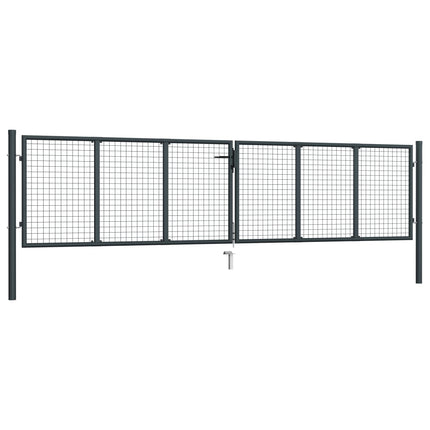 havelåge i net galvaniseret stål 400x100 cm grå