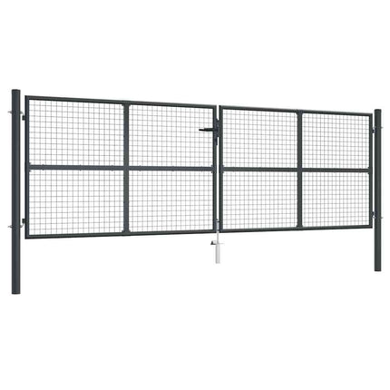 havelåge i net galvaniseret stål 400x125 cm grå