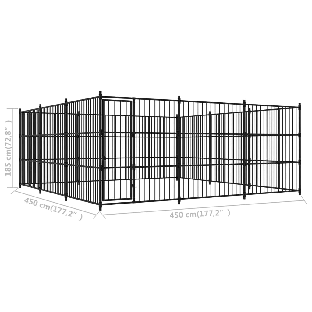 udendørs hundebur 450 x 450 x 185 cm