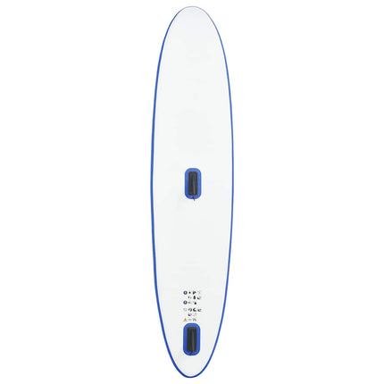 oppusteligt paddleboard med sejl blå og hvid