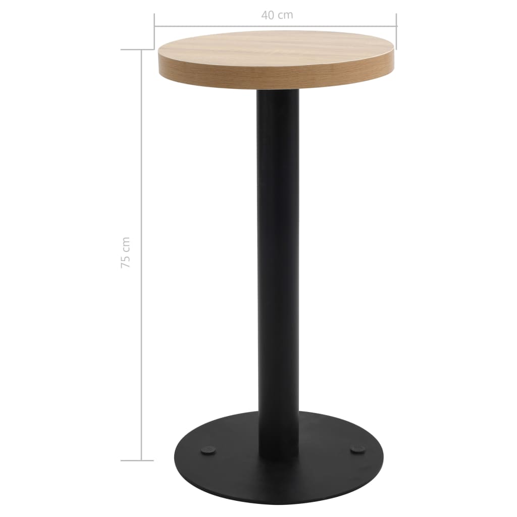 bistrobord 40 cm MDF lysebrun