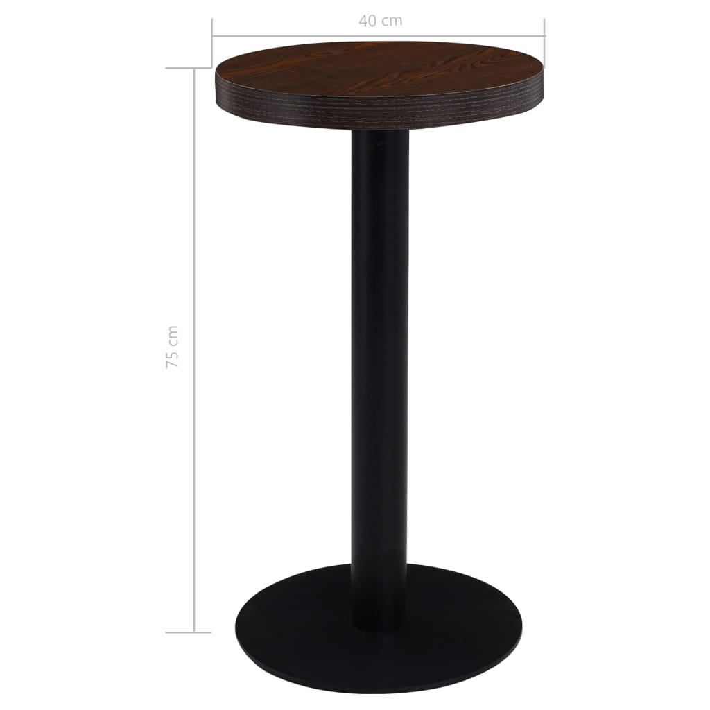 bistrobord 40 cm MDF mørkebrun