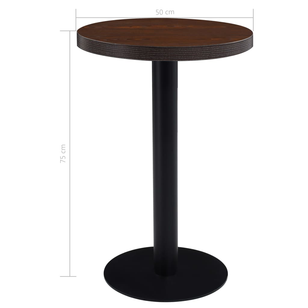 bistrobord 50 cm MDF mørkebrun