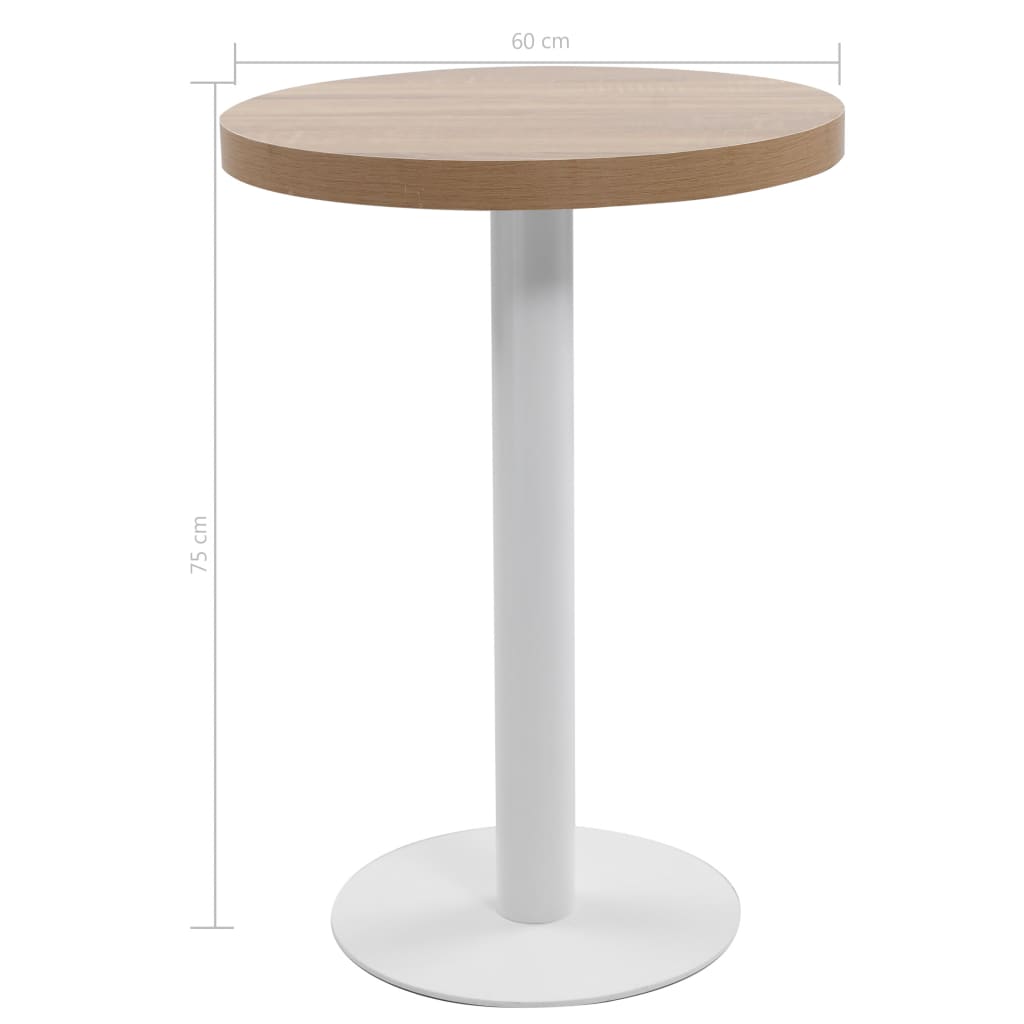 bistrobord 60 cm MDF lysebrun