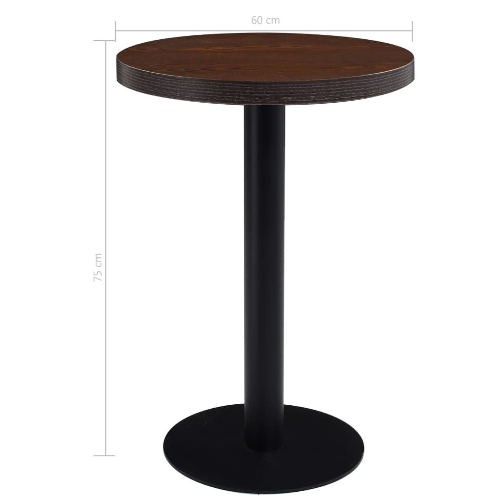 bistrobord 60 cm MDF mørkebrun
