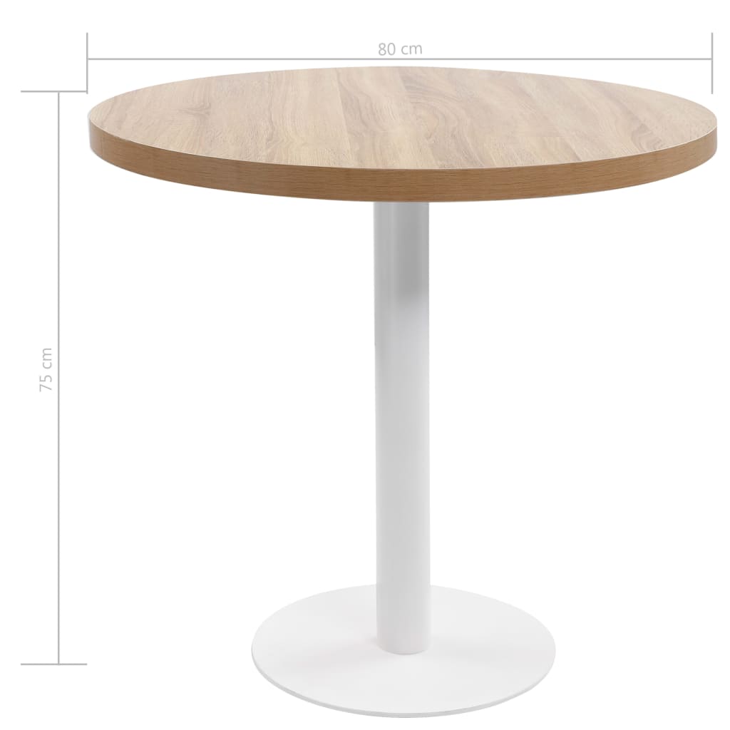 bistrobord 80 cm MDF lysebrun