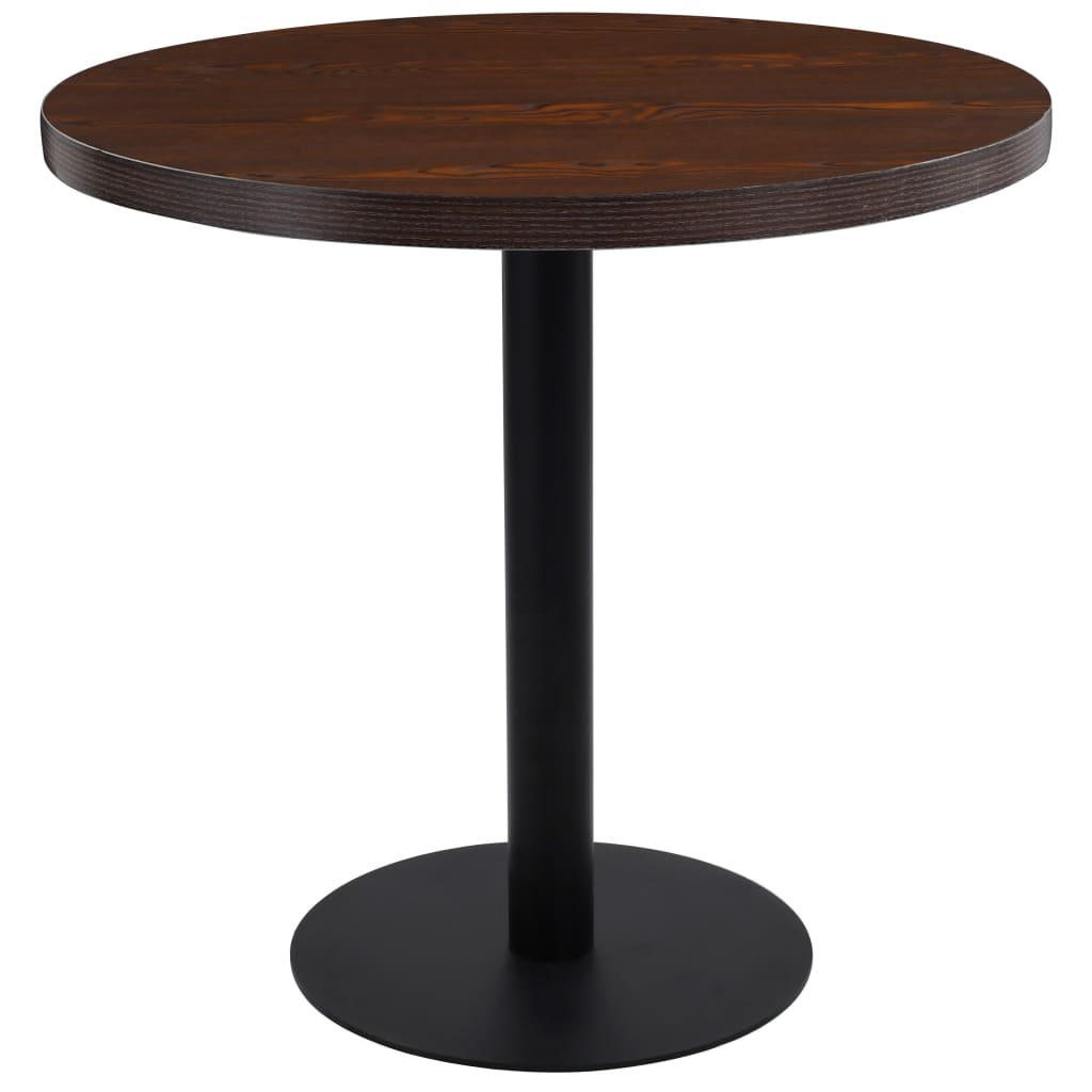 bistrobord 80 cm MDF mørkebrun billede