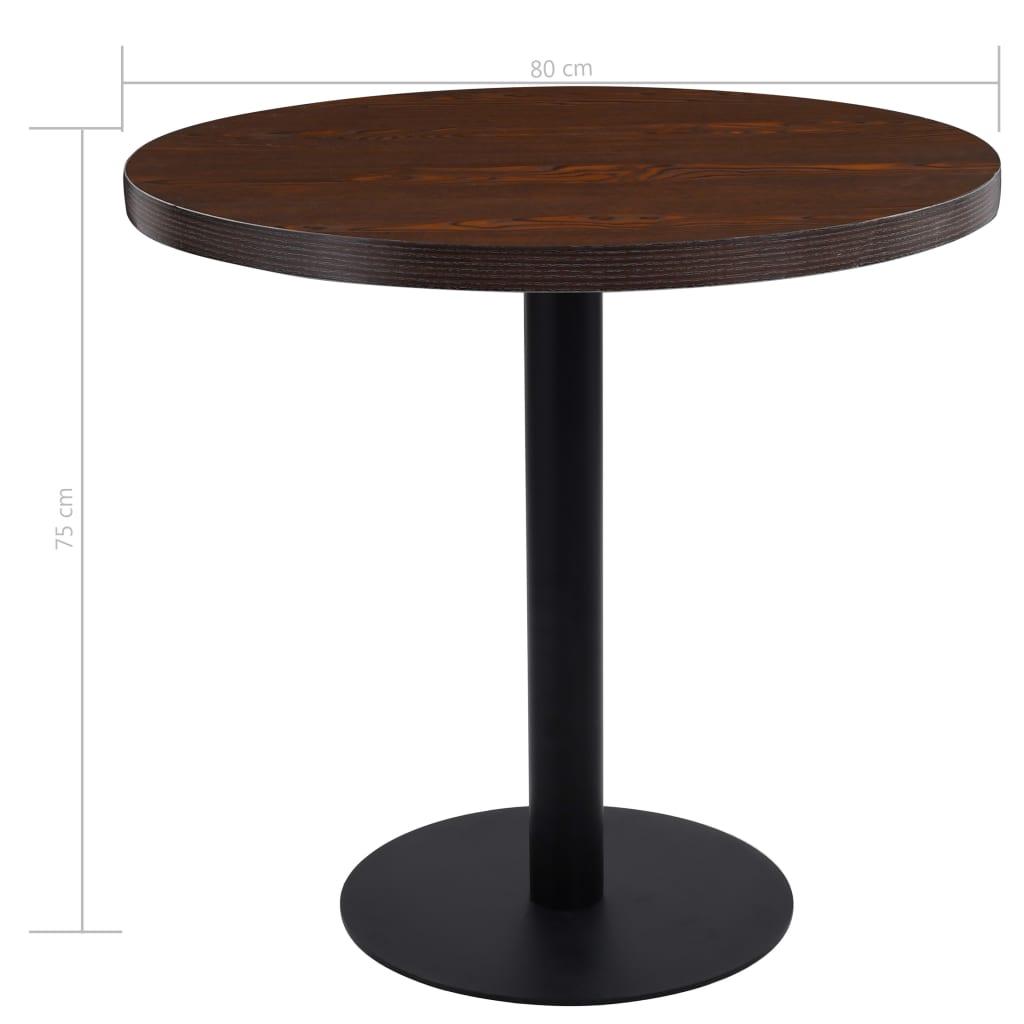 bistrobord 80 cm MDF mørkebrun