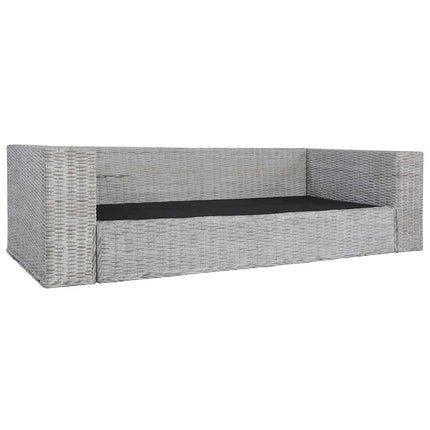 sofasæt i 2 dele med hynder naturlig rattan grå