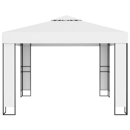 pavillon med dobbelttag 3x3 m hvid