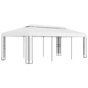pavillon med dobbelttag 3x6 m hvid