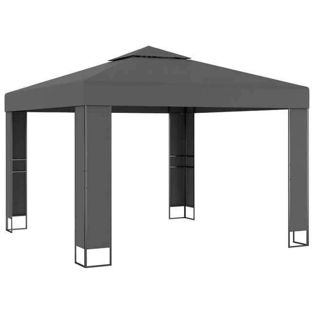 pavillon med dobbelttag 3x3 m antracitgrå