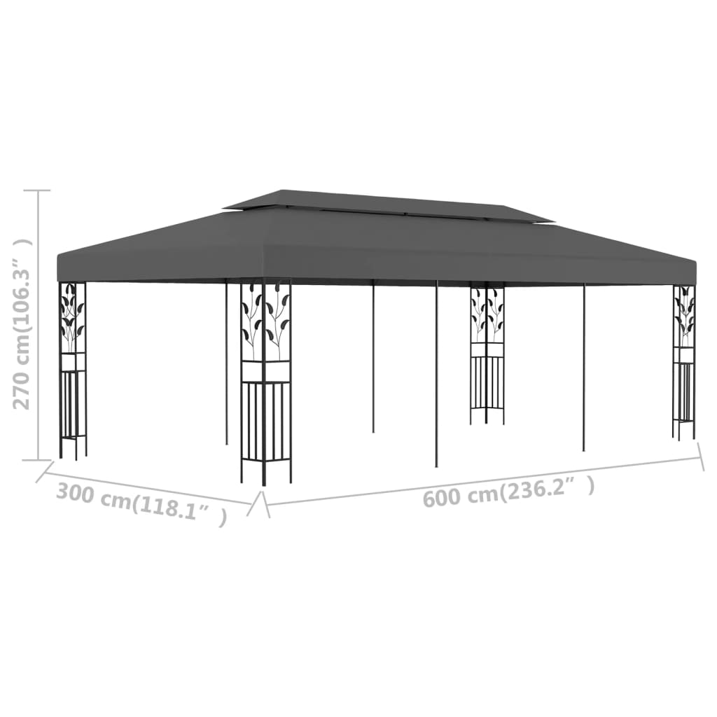pavillon 3x6 m antracitgrå