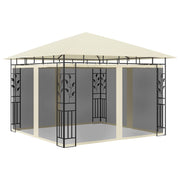 pavillon med myggenet 3x3x2,73 m 180 g/m² cremefarvet
