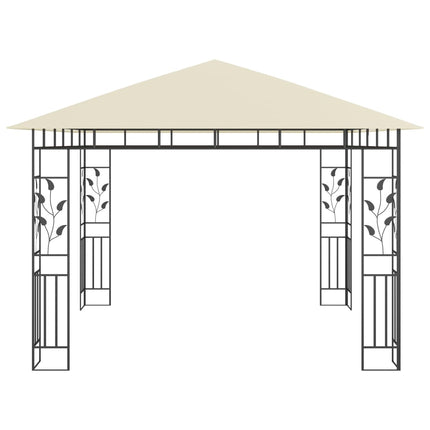 pavillon med myggenet 3x3x2,73 m 180 g/m² cremefarvet