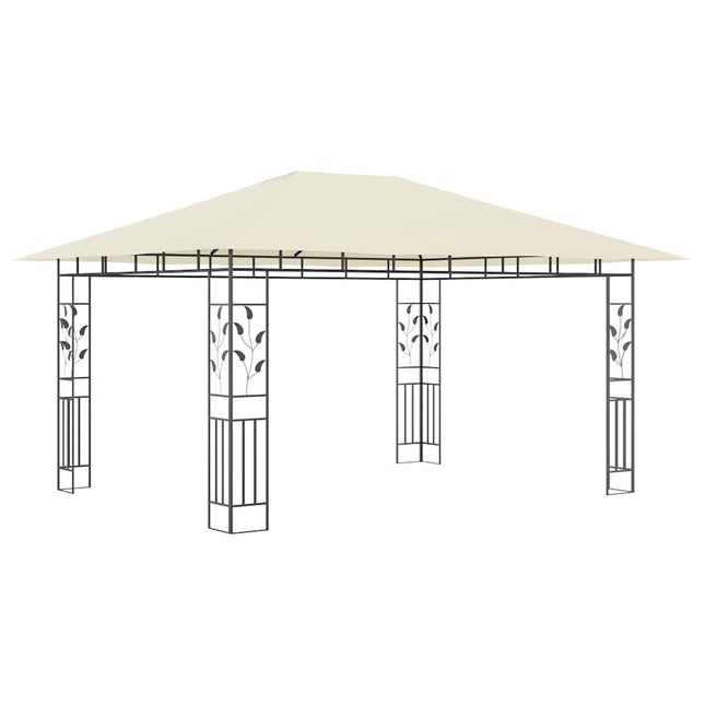 pavillon med myggenet 4x3x2,73 m 180 g/m² cremefarvet