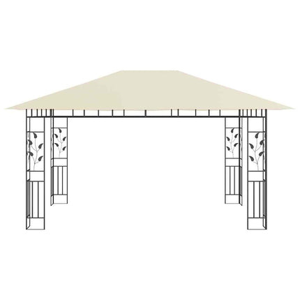 pavillon med myggenet 4x3x2,73 m 180 g/m² cremefarvet