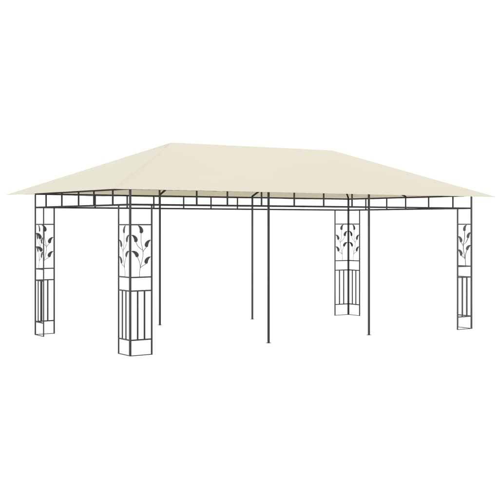 pavillon med myggenet 6x3x2,73 cm cremefarvet