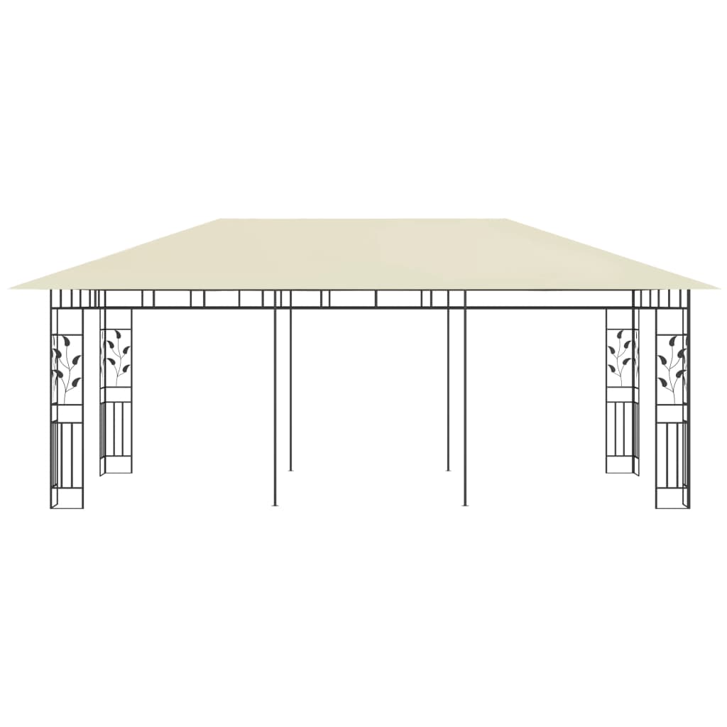 pavillon med myggenet 6x3x2,73 cm cremefarvet