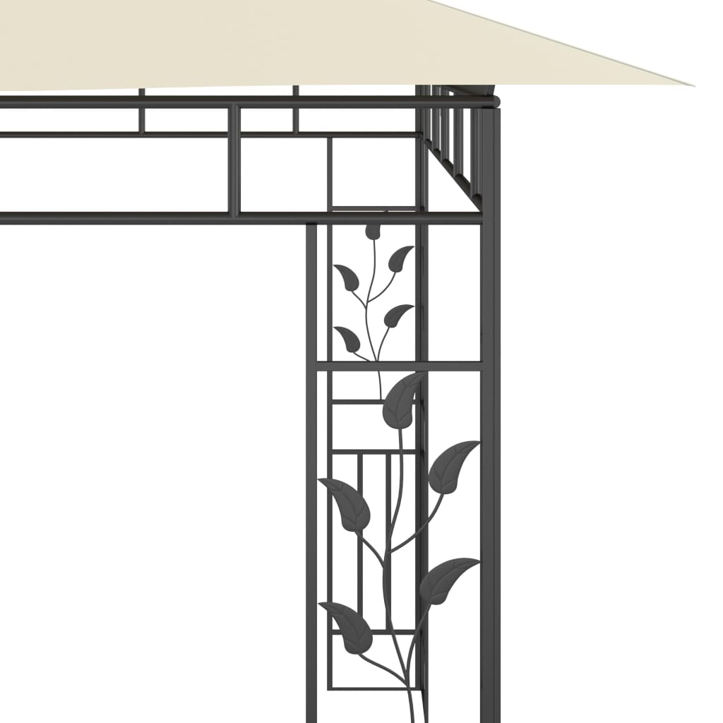 pavillon med myggenet 6x3x2,73 cm cremefarvet