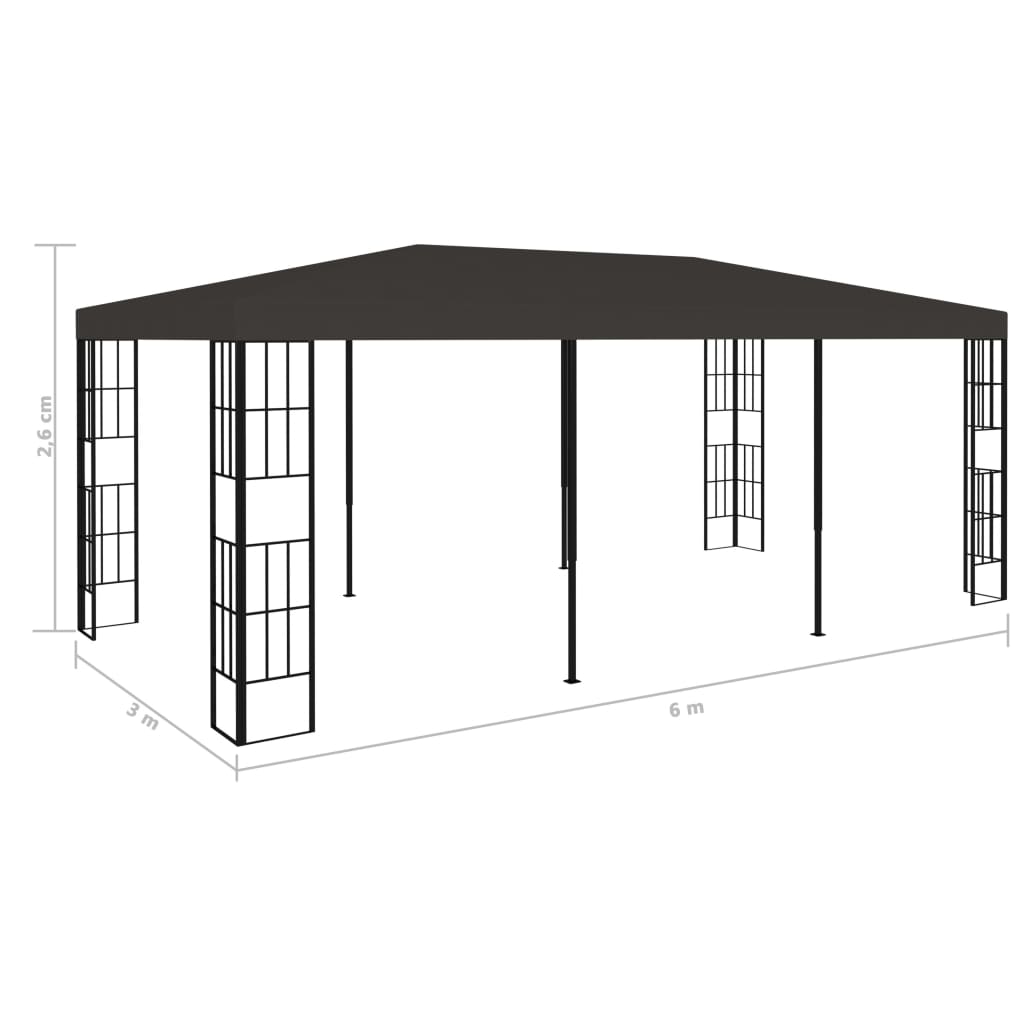 pavillon 3x6 m antracitgrå