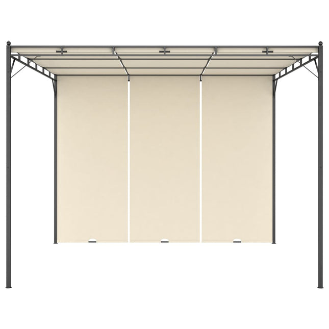 havepavillon med gardin 3x3x2,25m cremefarvet