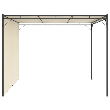 havepavillon med gardin 3x3x2,25m cremefarvet