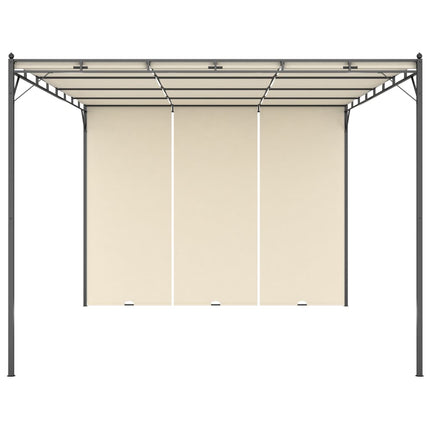 havepavillon med gardin 4x3x2,25 m cremefarvet