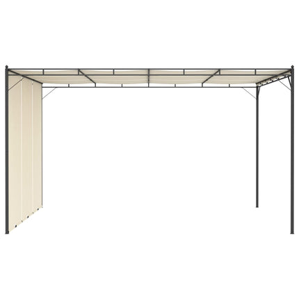 havepavillon med gardin 4x3x2,25 m cremefarvet