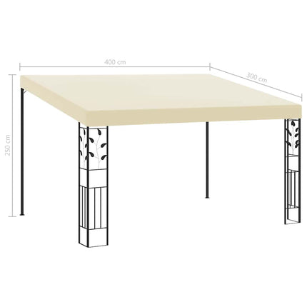 vægmonteret pavillon 4x3x2,5 m cremefarvet