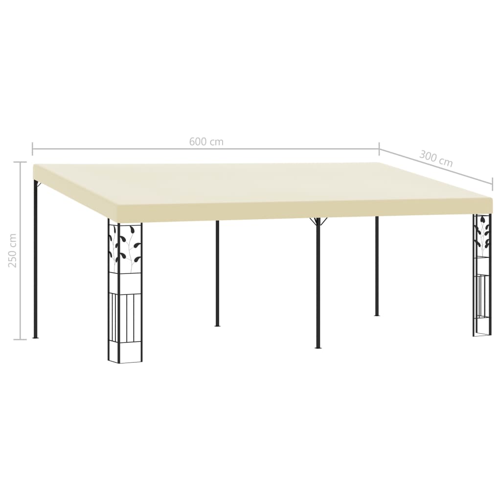 vægmonteret pavillon 6x3x2,5 m cremefarvet