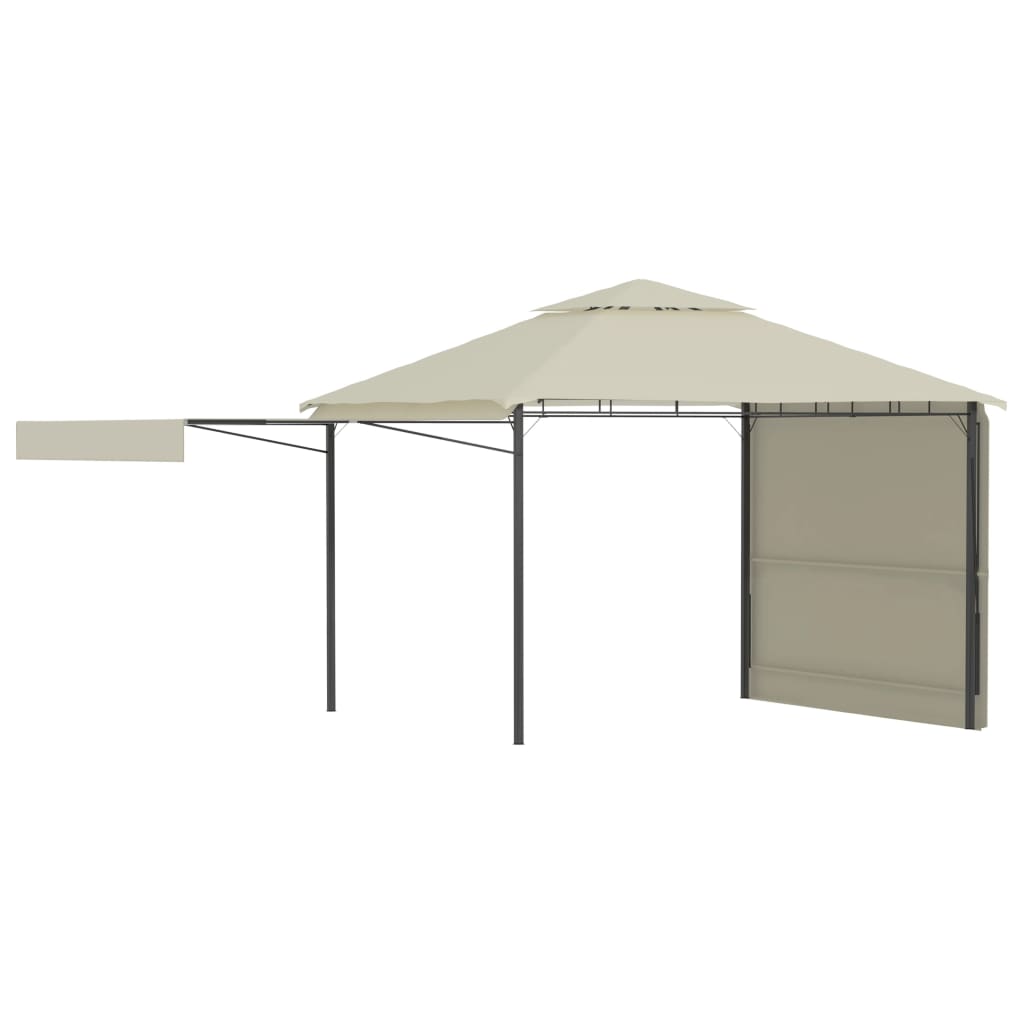 pavillon med 2 udvidelige tage 3x3x2,75 cm 180 g/m² cremefarvet