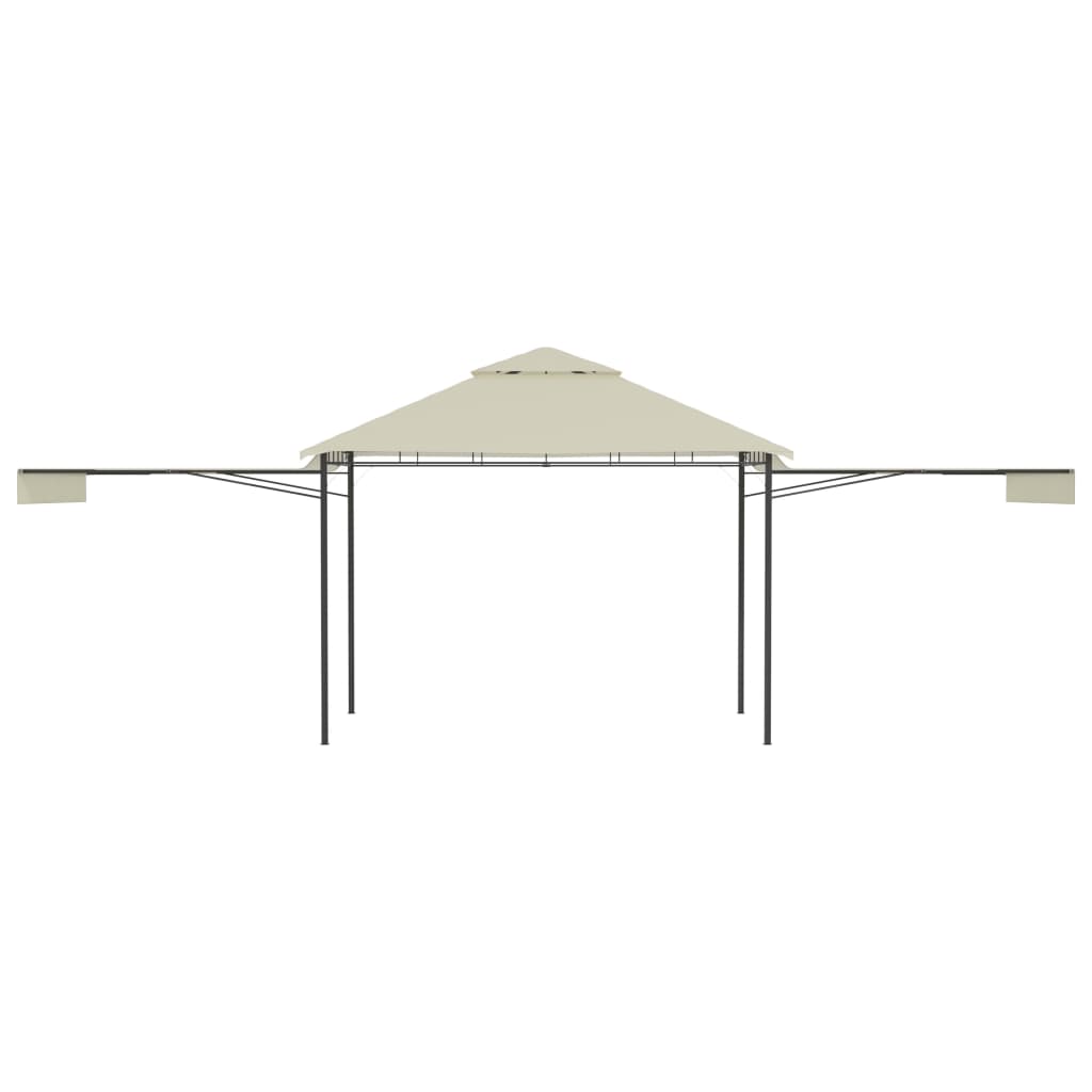 pavillon med 2 udvidelige tage 3x3x2,75 cm 180 g/m² cremefarvet