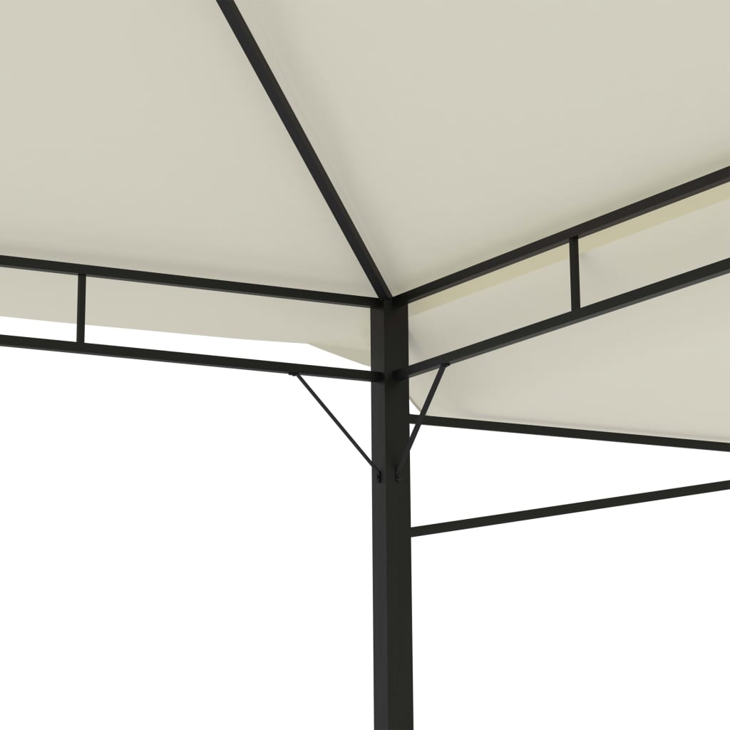 pavillon med 2 udvidelige tage 3x3x2,75 cm 180 g/m² cremefarvet