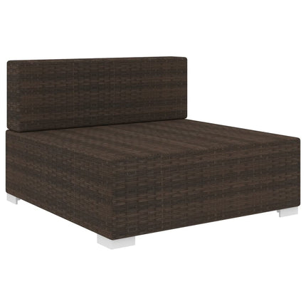 midtermodul til havesofa med hynder polyrattan brun