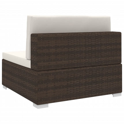 midtermodul til havesofa med hynder polyrattan brun
