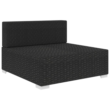 midtermodul til havesofa med hynder polyrattan sort